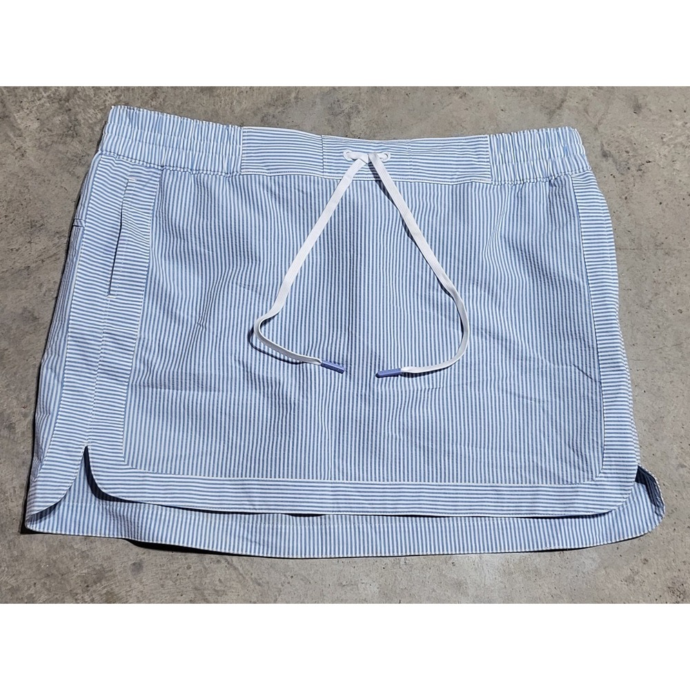 Womens Vineyard Vines Pinstriped Light Blue & White Skirt Size XL ~Zip Pocket